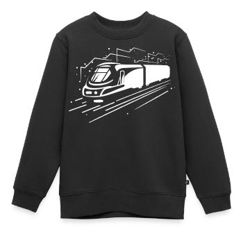 Train de dessin animé - Sweat Premium enfant bio - noir - Devant - AI Model Kid Female (0cm)
