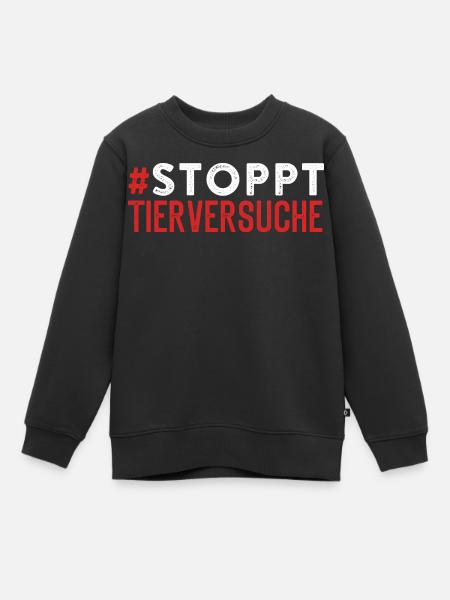 Tierversuch STOPPT TIERVERSUCHE Lustigse - Kinder Premium Organic Sweatshirt - Schwarz