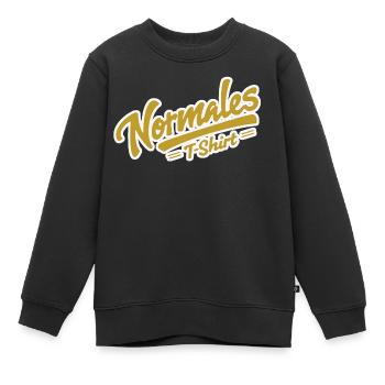 T-shirt normal jaune - Sweat Premium enfant bio - noir - Devant - AI Model Kid Female (0cm)