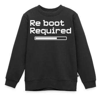 Reboot Required – Retro Gaming Style - Kids Premium Organic Sweatshirt - black - Front - AI Model Kid Female (0cm)