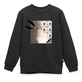Ombres abstraites et surfaces lumineuses - Sweat Premium enfant bio - noir - Devant - AI Model Kid Female (0cm)