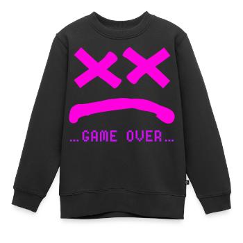 Game Over no Smile Pink  - Kinder Premium Organic Sweatshirt - Schwarz - Vorne - AI Model Kid Female (0cm)