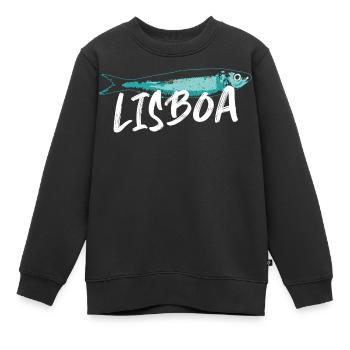Sardine Lissabon Illustration Portugal im Sommer - Kinder Premium Organic Sweatshirt - Schwarz - Vorne - AI Model Kid Female (0cm)