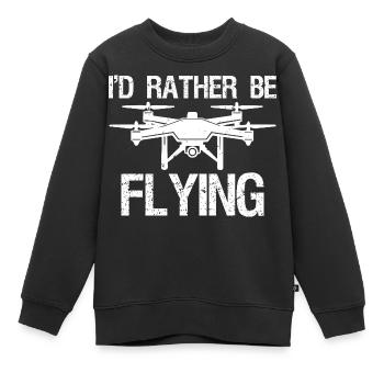Je préfère voler - Sweat Premium enfant bio - noir - Devant - AI Model Kid Female (0cm)