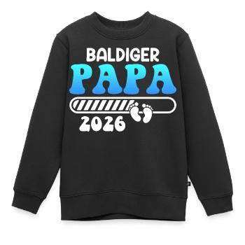 BALD PAPA 2026 Vaterschaft Lustiges - Kinder Premium Organic Sweatshirt - Schwarz - Vorne - AI Model Kid Female (0cm)