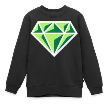 Diamant (pierre précieuse symbole brillant / NEG Gre 3C) - Sweat Premium enfant bio - noir - Devant - AI Model Kid Female (0cm)
