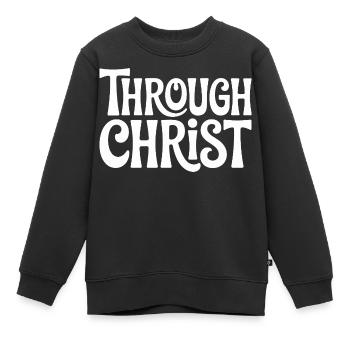 Trough Christ Jesus Christen Glaube - Kinder Premium Organic Sweatshirt - Schwarz - Vorne - AI Model Kid Female (0cm)