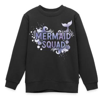 Mermaid Squad Meerjungfrau Ozean Geschenk Lustig - Kinder Premium Organic Sweatshirt - Schwarz - Vorne - AI Model Kid Female (0cm)