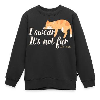 Es ist kein Pelz, es ist Kunst – eine lustige rote Katze - Kinder Premium Organic Sweatshirt - Schwarz - Vorne - AI Model Kid Female (0cm)