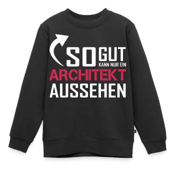 Seul un architecte peut être aussi beau - Sweat Premium enfant bio - noir - Devant - AI Model Kid Female (0cm)