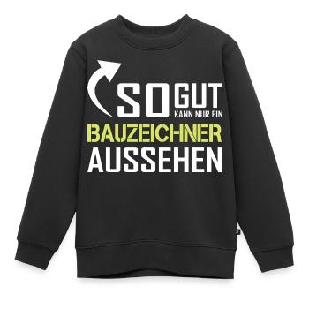 Seul un dessinateur peut être aussi beau - Sweat Premium enfant bio - noir - Devant - AI Model Kid Female (0cm)