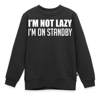 Je ne suis pas paresseux(se), je suis en veille - Sweat Premium enfant bio - noir - Devant - AI Model Kid Female (0cm)