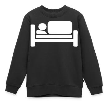 Cooles Bett Silhouetten Piktogramm Design - Kinder Premium Organic Sweatshirt - Schwarz - Vorne - AI Model Kid Female (0cm)