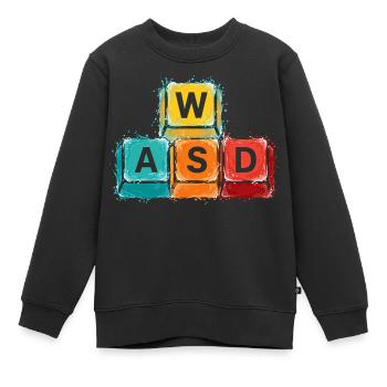 WASD Gaming Tasten - Kinder Premium Organic Sweatshirt - Schwarz - Vorne - AI Model Kid Female (0cm)