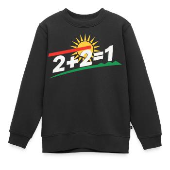 Sonnenlogo 2+2=1 Statement, kurdistan - Kinder Premium Organic Sweatshirt - Schwarz - Vorne - AI Model Kid Female (0cm)