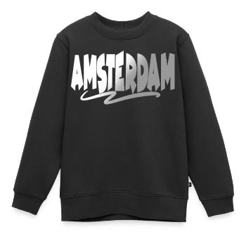 Amsterdam - Kinder Premium Organic Sweatshirt - Schwarz - Vorne - AI Model Kid Female (0cm)