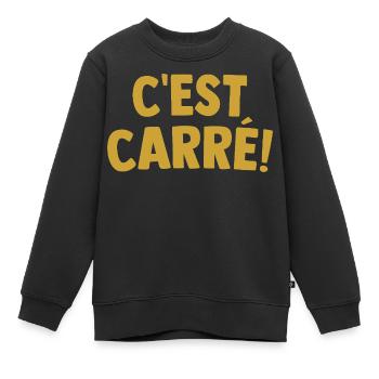 Es ist quadratisch! Ausdruck Cooles Perfektes Weihnachtsgeschenk - Kinder Premium Organic Sweatshirt - Schwarz - Vorne - AI Model Kid Female (0cm)