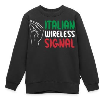 Signal sans fil italien Wi-Fi italien - Sweat Premium enfant bio - noir - Devant - AI Model Kid Female (0cm)