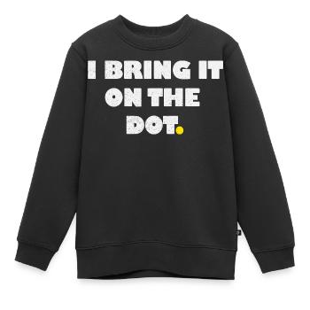 I bring it on the dot lustiges Denglisch - Kids Premium Organic Sweatshirt - black - Front - AI Model Kid Female (0cm)