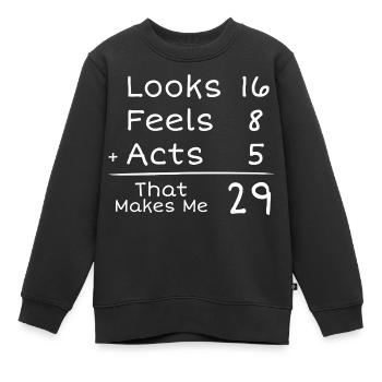 29-jähriges Jubiläum Humorvoll | 29. Jubiläum - Kinder Premium Organic Sweatshirt - Schwarz - Vorne - AI Model Kid Female (0cm)