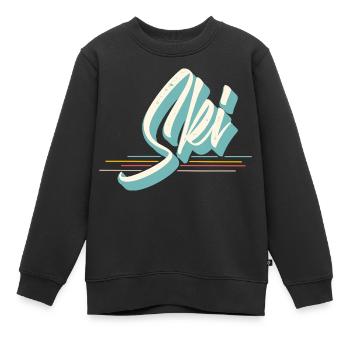 Ski - Sweat Premium enfant bio - noir - Devant - AI Model Kid Female (0cm)