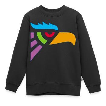 Tête d'aigle tribal - Sweat Premium enfant bio - noir - Devant - AI Model Kid Female (0cm)
