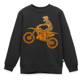 Motocross, pilote de motocross, motocross, motocross - Sweat Premium enfant bio - noir - Devant - AI Model Kid Female (0cm)