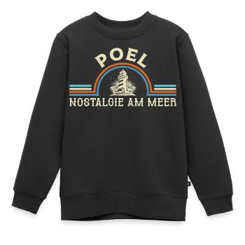 POEL NOSTALGIE AU BORD DE LA MER Poel Souvenier Drôle - Sweat Premium enfant bio - noir - Devant - AI Model Kid Female (0cm)