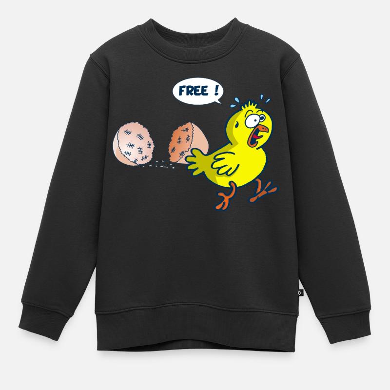 La libération du poussin - Sweat Premium enfant bio - noir