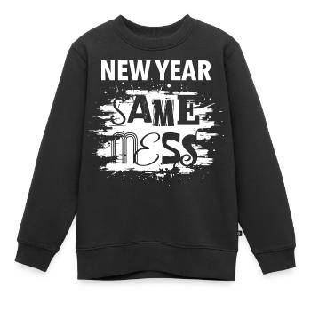 Neues Jahr, gleiches Chaos | gute Vorsätze 2026 - Kinder Premium Organic Sweatshirt - Schwarz - Vorne - AI Model Kid Female (0cm)