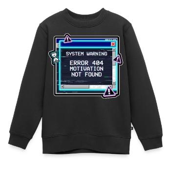 Error 404 Motivation Glitch - Kinder Premium Organic Sweatshirt - Schwarz - Vorne - AI Model Kid Female (0cm)