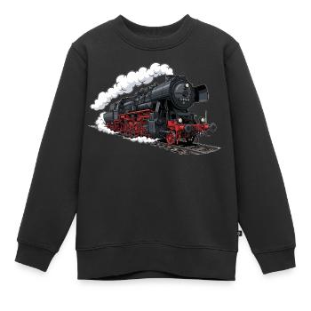 Dampf-Lokomotive 52 8154 - Kinder Premium Organic Sweatshirt - Schwarz - Vorne - AI Model Kid Female (0cm)