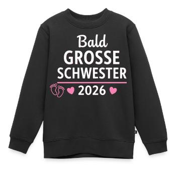 Große Schwester 2026 – Baldige Geschwisterliebe - Kinder Premium Organic Sweatshirt - Schwarz - Vorne - AI Model Kid Female (0cm)
