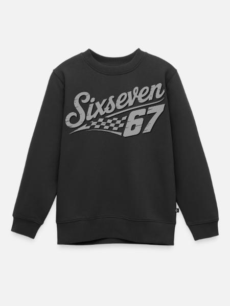 Six Seven Schachbrettflagge - Kinder Premium Organic Sweatshirt - Schwarz