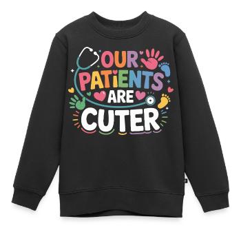 Nos patients sont CutER - Sweat Premium enfant bio - noir - Devant - AI Model Kid Female (0cm)