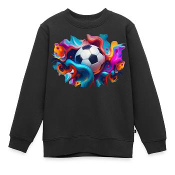 Colorful Soccer | Fußballspieler - Kinder Premium Organic Sweatshirt - Schwarz - Vorne - AI Model Kid Female (0cm)