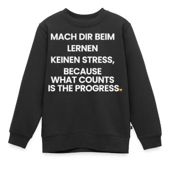 Deutsch-Englisch-Reim 1 (Ver. A) - Kinder Premium Organic Sweatshirt - Schwarz - Vorne - AI Model Kid Female (0cm)