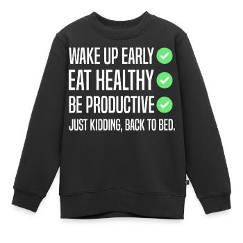 Lustiger Vorsatz für das neue Jahr - Kinder Premium Organic Sweatshirt - Schwarz - Vorne - AI Model Kid Female (0cm)