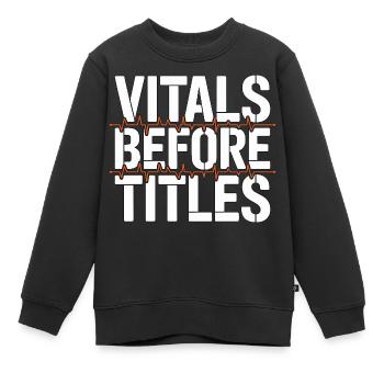 Constantes vitales de l’infirmière en soins intensifs avant les titres Soins intensifs - Sweat Premium enfant bio - noir - Devant - AI Model Kid Female (0cm)