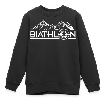biathlon  - Sweat Premium enfant bio - noir - Devant - AI Model Kid Female (0cm)