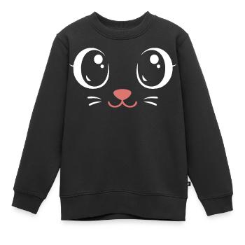 Karnevals Mieze | Big Face Kostüm Verkleidung - Kinder Premium Organic Sweatshirt - Schwarz - Vorne - AI Model Kid Female (0cm)