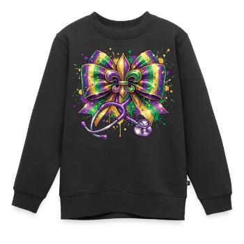 Mardi Gras Krankenschwester Doktorin Fleur De Lys - Kinder Premium Organic Sweatshirt - Schwarz - Vorne - AI Model Kid Female (0cm)
