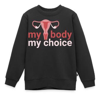 mon corps. my_choice. - Sweat Premium enfant bio - noir - Devant - AI Model Kid Female (0cm)