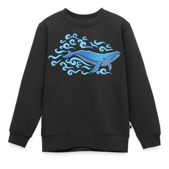 Der Blauwal - Kinder Premium Organic Sweatshirt - Schwarz - Vorne - AI Model Kid Female (0cm)
