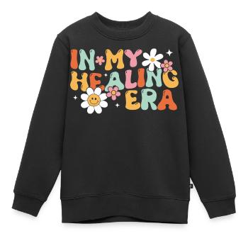 À mon époque de guérison - Sweat Premium enfant bio - noir - Devant - AI Model Kid Female (0cm)