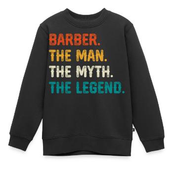 Barber Myth Legend Shirt - Kinder Premium Organic Sweatshirt - Schwarz - Vorne - AI Model Kid Female (0cm)