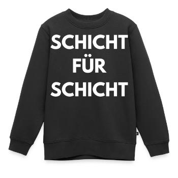 Schicht Für Schicht | Schichtarbeit Shirt - Kinder Premium Organic Sweatshirt - Schwarz - Vorne - AI Model Kid Female (0cm)
