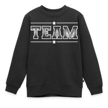 Team - Kinder Premium Organic Sweatshirt - Schwarz - Vorne - AI Model Kid Female (0cm)