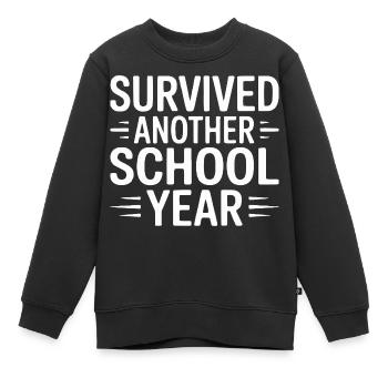 Survivre à un autre projet d’année scolaire - Sweat Premium enfant bio - noir - Devant - AI Model Kid Female (0cm)