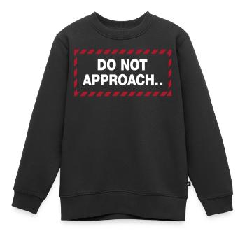 Déclaration de distance d’avertissement - Sweat Premium enfant bio - noir - Devant - AI Model Kid Female (0cm)